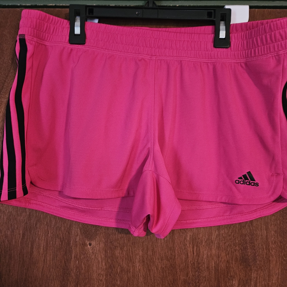 Adidas Pink Athletic Shorts Lightweight Elastic Waist